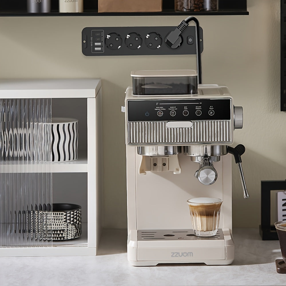 Regleta de corriente europea 8 en 1 con 4 puertos USB y 4 tomas de corriente AC, cable de 179.83 cm