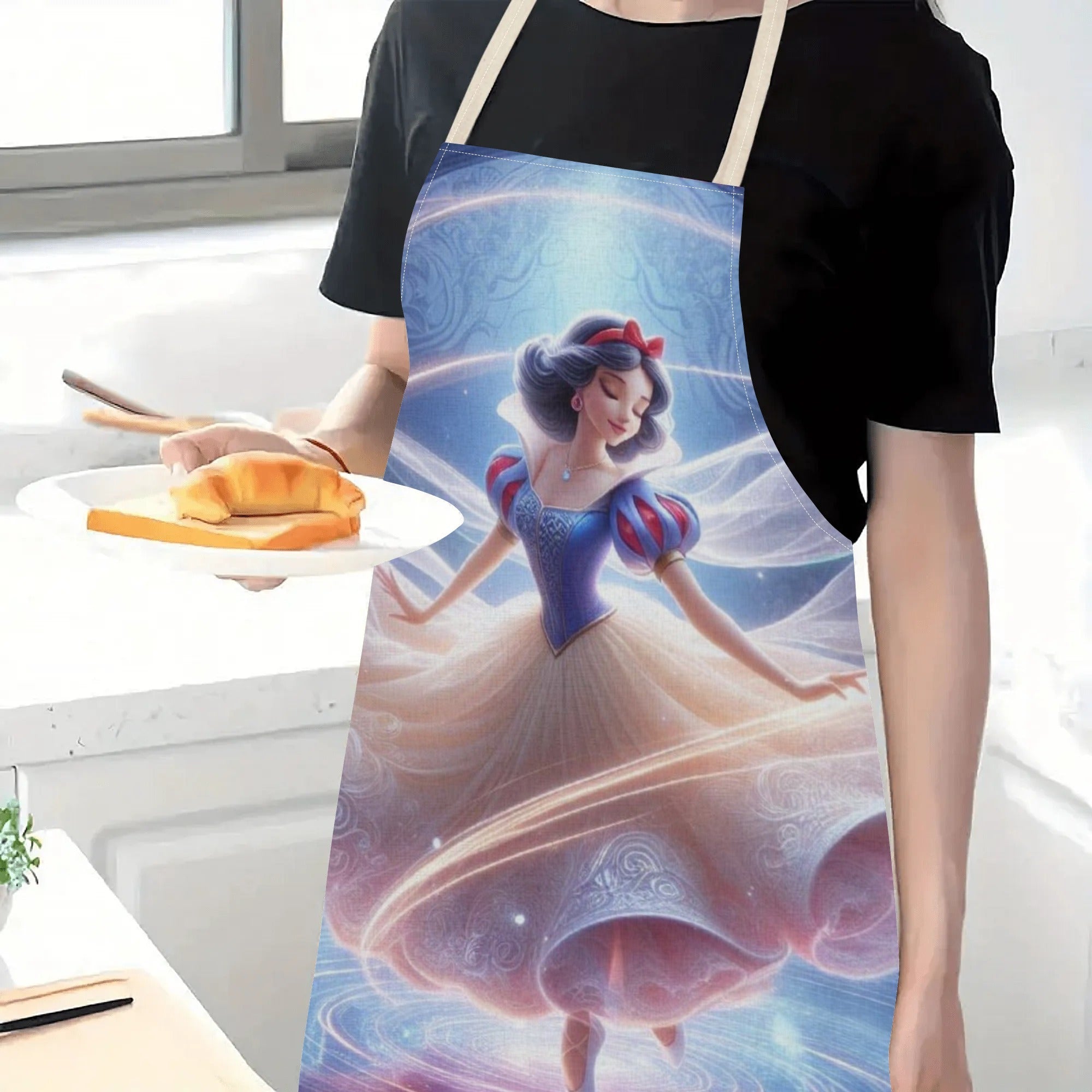 Delantal de poliéster impermeable para cocina, repostería e industria alimentaria con patrón de princesa