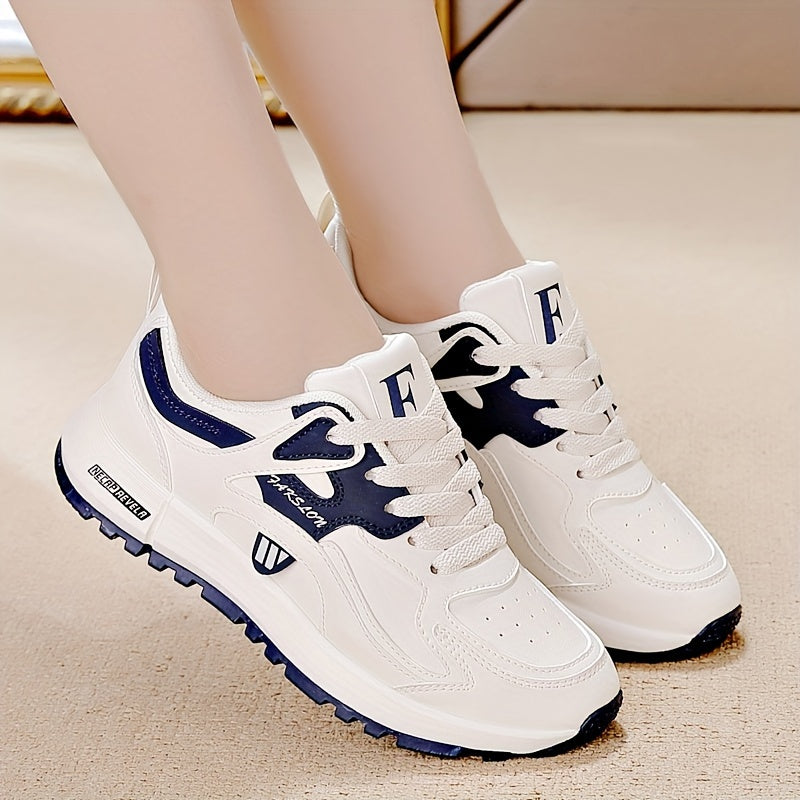 Women's Casual Sneakers Contrast Colors Lace-Up Platform Sole Low Top All-Season