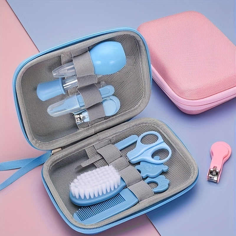 8-Piece Baby Grooming Kit with Nasal Aspirator Nail Clippers and Tweezers for Daily Personal Care