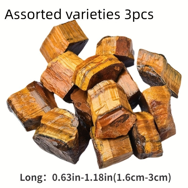 Juego de 3 piedras de ojo de tigre natural cristales sin procesar para regalar y decorar el hogar