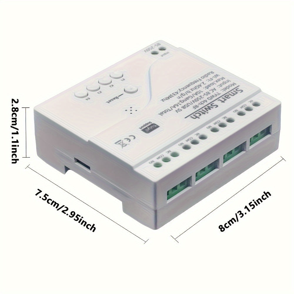4CH Wi-Fi Smart Switch Module Compatible with Alexa and Google Home 220V-240V Relay