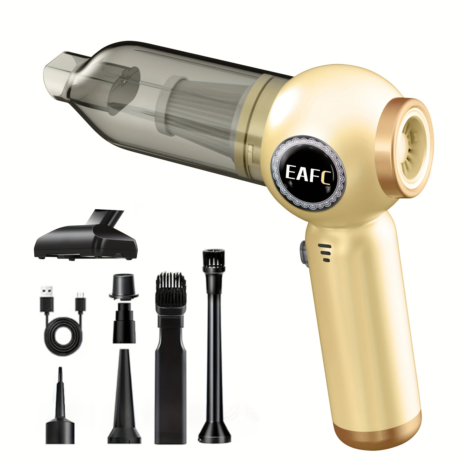 Высокоскоростной портативный автомобильный пылесос с LED-индикатором и мощным всасыванием