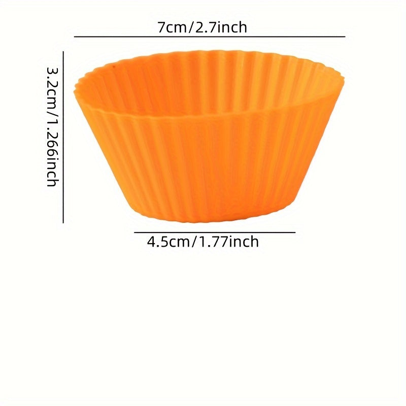 Silicone Baking Cups Set 6 12 or 18 Reusable Muffin Molds for Cakes Candies Puddings