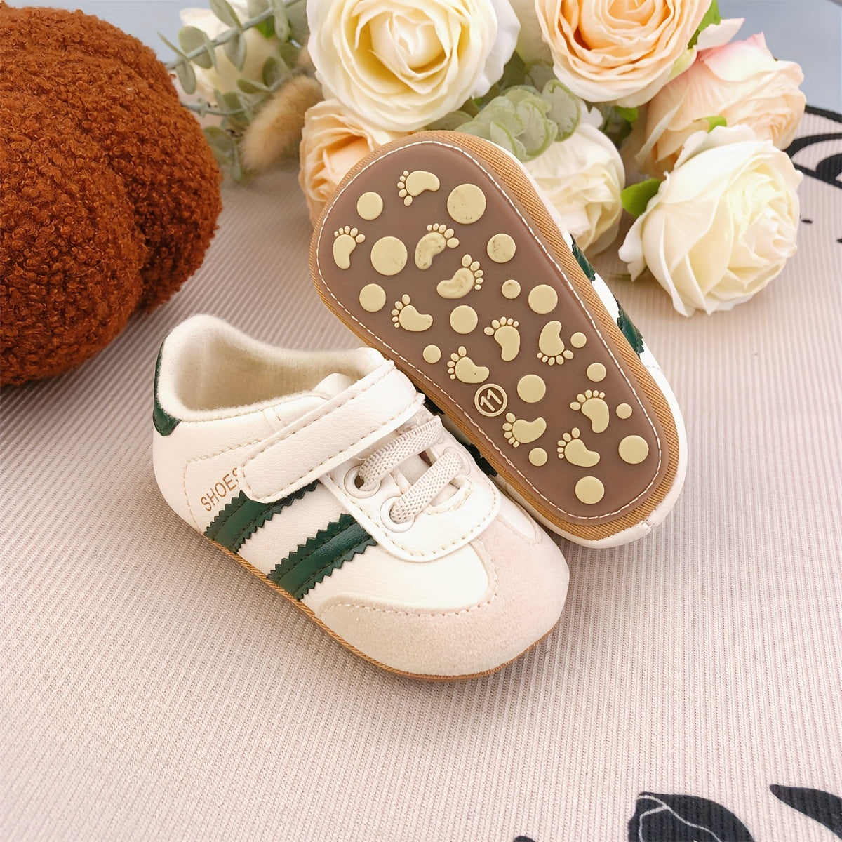 Infant Toddler Shoes Spring Fall Soft Rubber Sole Anti-slip Striped Low Top Casual Fashion