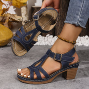 Women's Summer Open Toe Sandals, Adjustable Straps, Platform High Heels