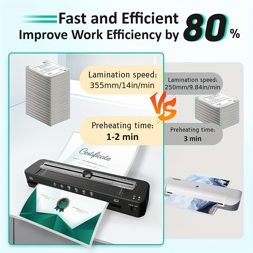 A3 Laminator with Cold and Thermal Options, Includes 50 Pouches, Built-in Slicer and Corner Rounder