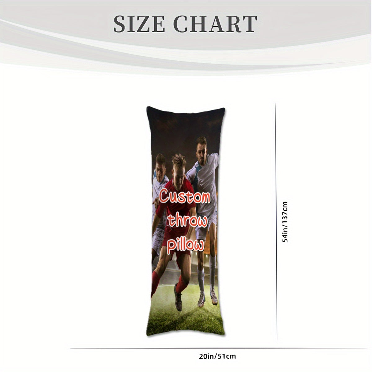 Personalized Long Body Pillow 50.8x137.2 cm with Custom Plush Throw Cover Double-Sided Printing for Anime Family Photos