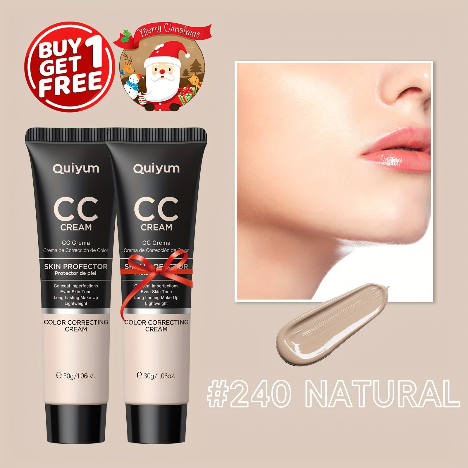 Waterproof Glycerin-Infused CC Cream Foundation for All Skin Types 1.7 Fl Oz Buy 1 Get 1 Free