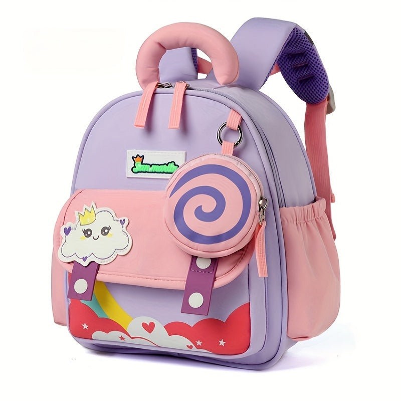 Kids Mini Backpack Cartoon Lightweight Durable Nylon Adjustable Straps for Going Out