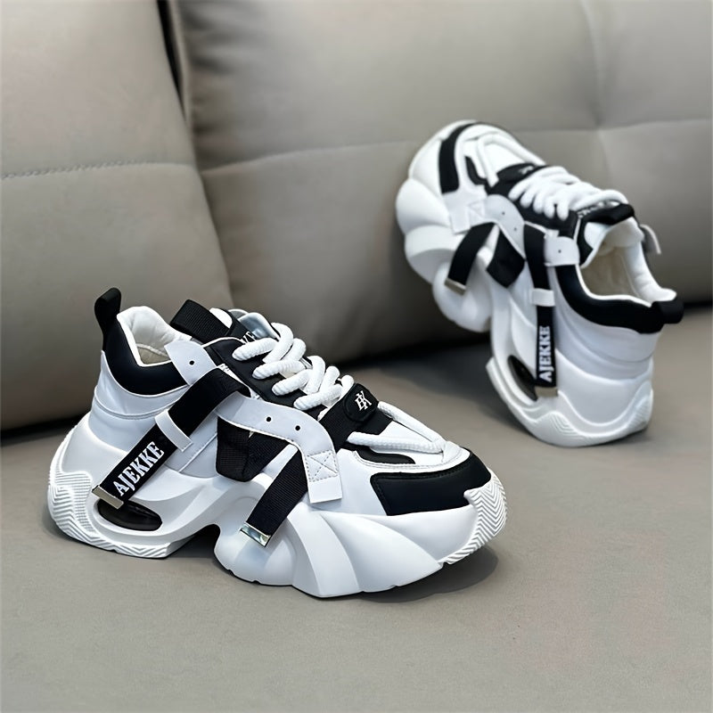 Men's Casual Low-Top Sneakers with Thick Soles for Spring Outdoor Sports