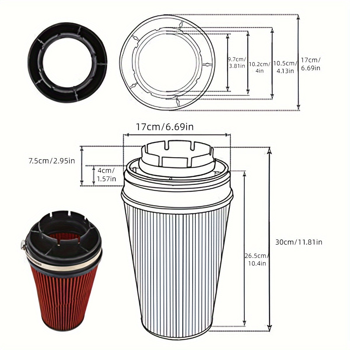 Car Cold Air Intake System Kit Aluminum Mushroom Head Filter for Vehicle Modification