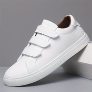 Zapatillas blancas casuales para hombre, de corte bajo, de PU, tela, suela de EVA, para primavera, otoño y todas las estaciones