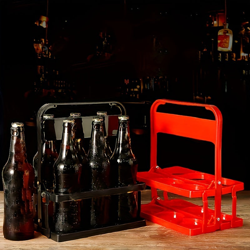 Portable Collapsible Plastic Beer Carrier for 6 Bottles for Bars Picnics and Catering