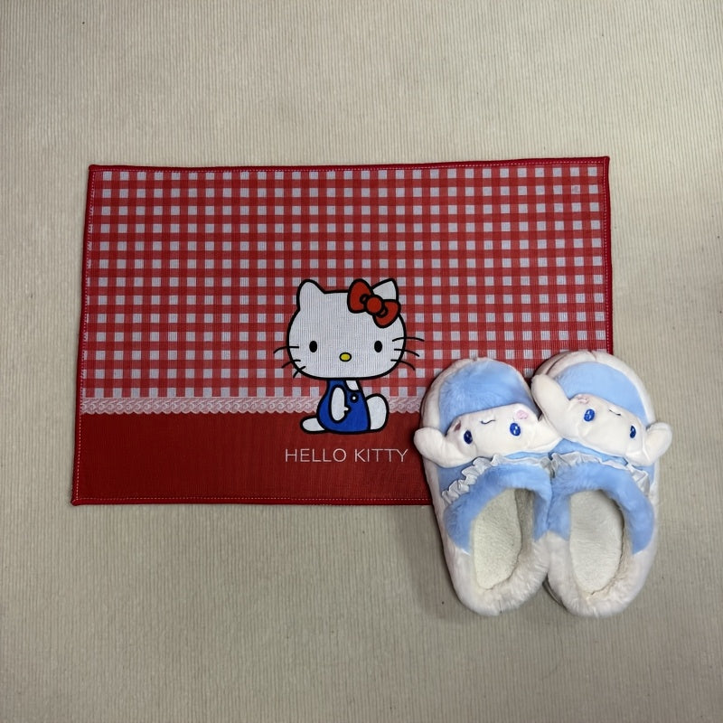 Soft Plush Hello Kitty Rug Non-Slip Polyester Bedroom Living Room Decor