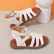 Girls' Ivory Sandals with Brown Sole for School and Leisure Activities