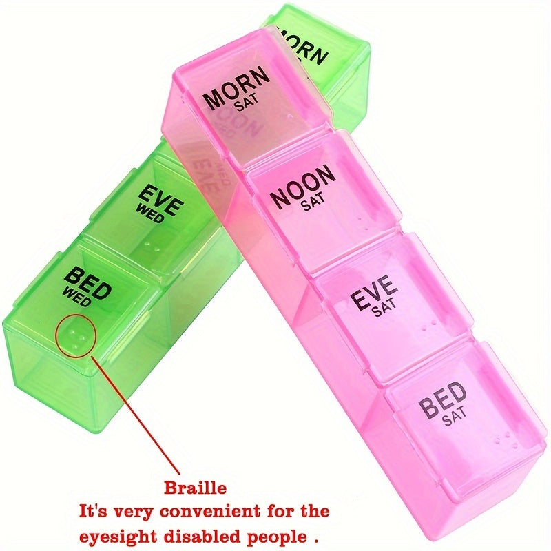 Weekly Pill Organizer Case 7 Day Large Travel Medicine Box with 28 Compartments