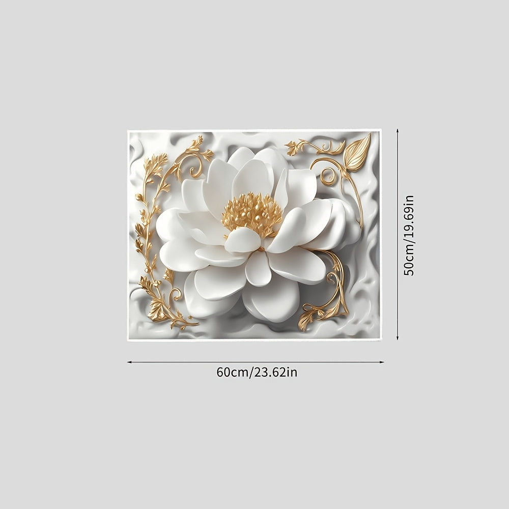 Flower Print Washing Machine Dust Cover Mat Non-Electric 50x60 cm Laundry Kitchen