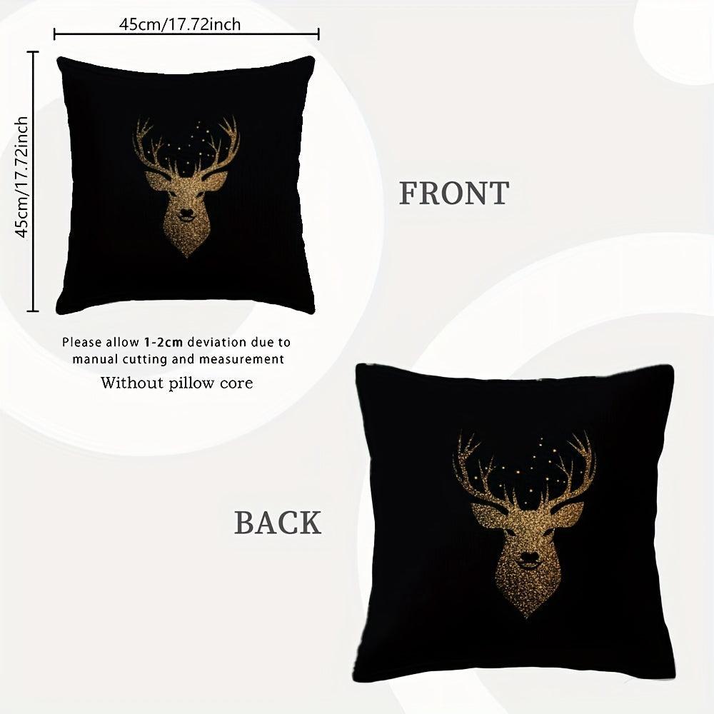 Polyester Halloween and Christmas Throw Pillow Cover Double-Sided Decor in Mixed Colors