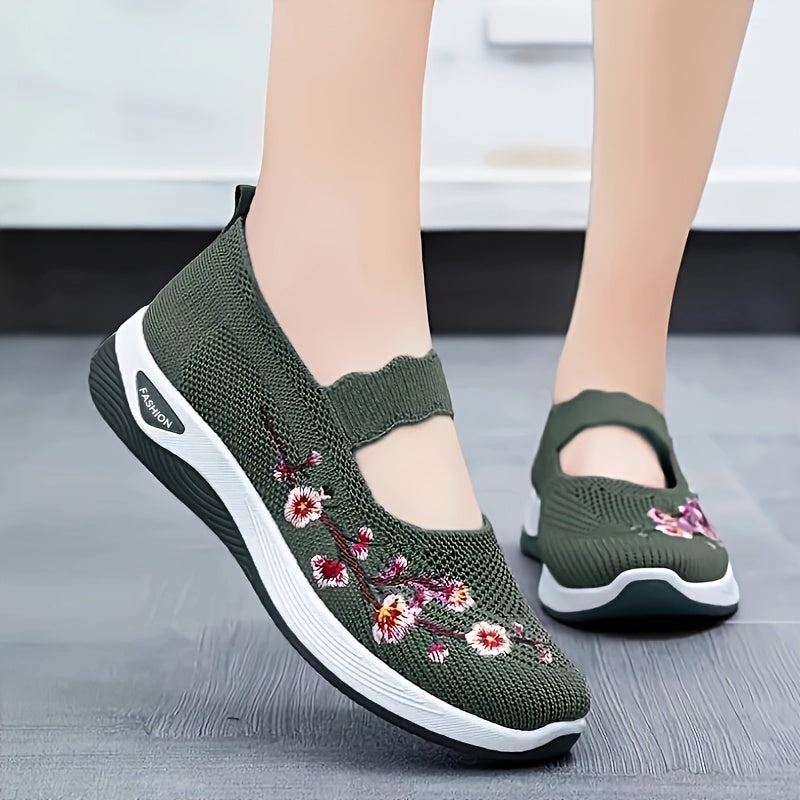 Women's Breathable Knit Sneakers Non-Slip Lightweight Casual Mesh Shoes in Multiple Colors