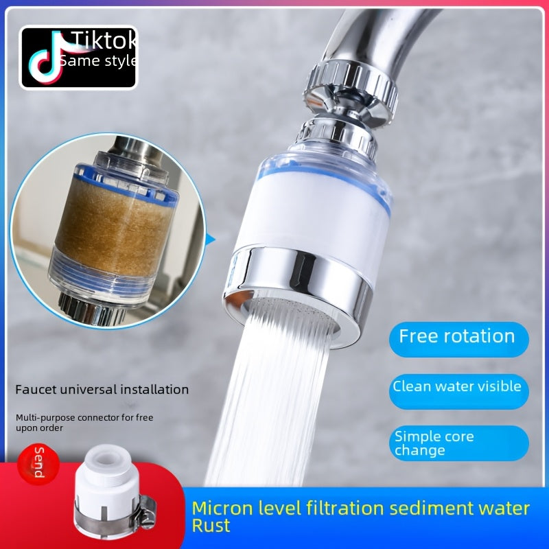 Faucet Water Filter with No Power Required Bubbler Shower Head Splash Guard