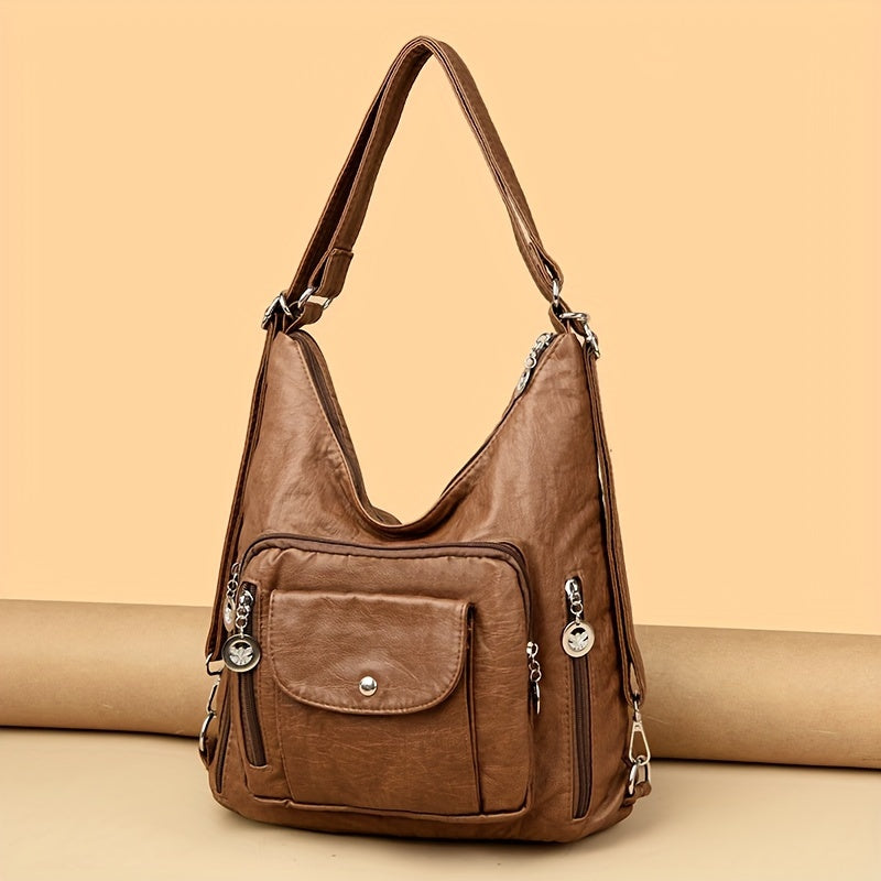 Sport va ta'til uchun mukammal, suv shishasi tutqichi bilan tasodifiy yelka sumkasi.