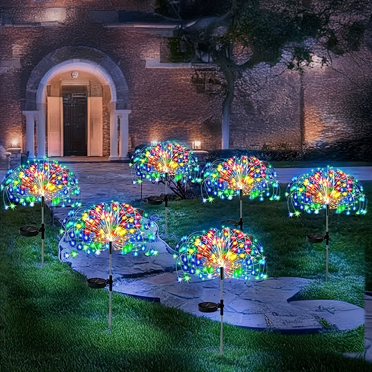 420LED Quyosh energiyali portlovchi o‘yinchoq bog‘ chiroqlari, 8 ta rejim bilan, suv o'tkazmaydigan IP65