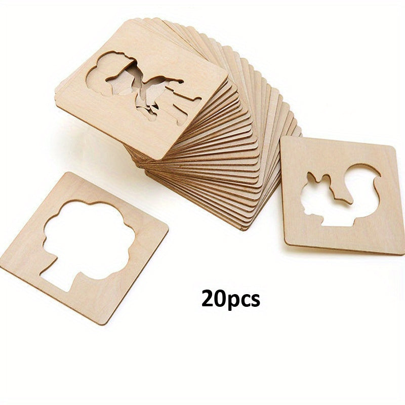 Wooden Drawing Stencils Kit for Kids Reusable Shapes for Arts and Crafts