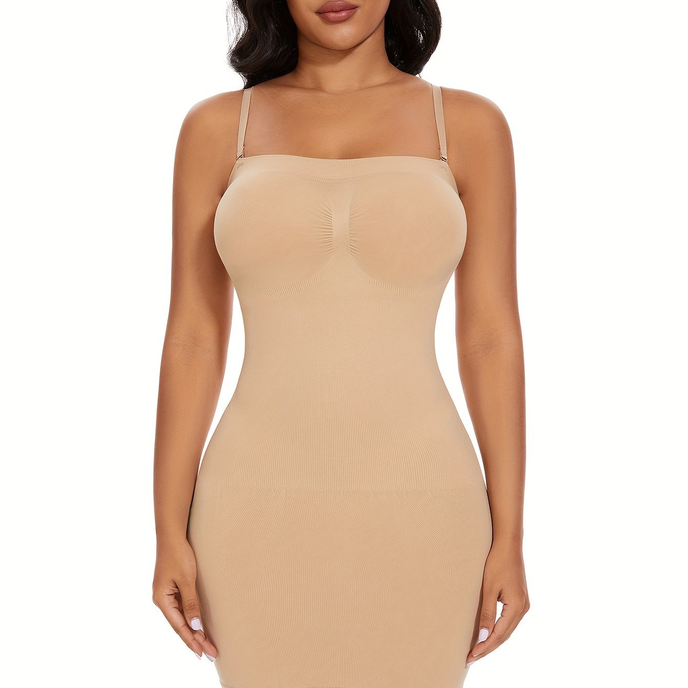 Women's Seamless Strapless Shapewear Bodysuit with Suspenders and Racerback