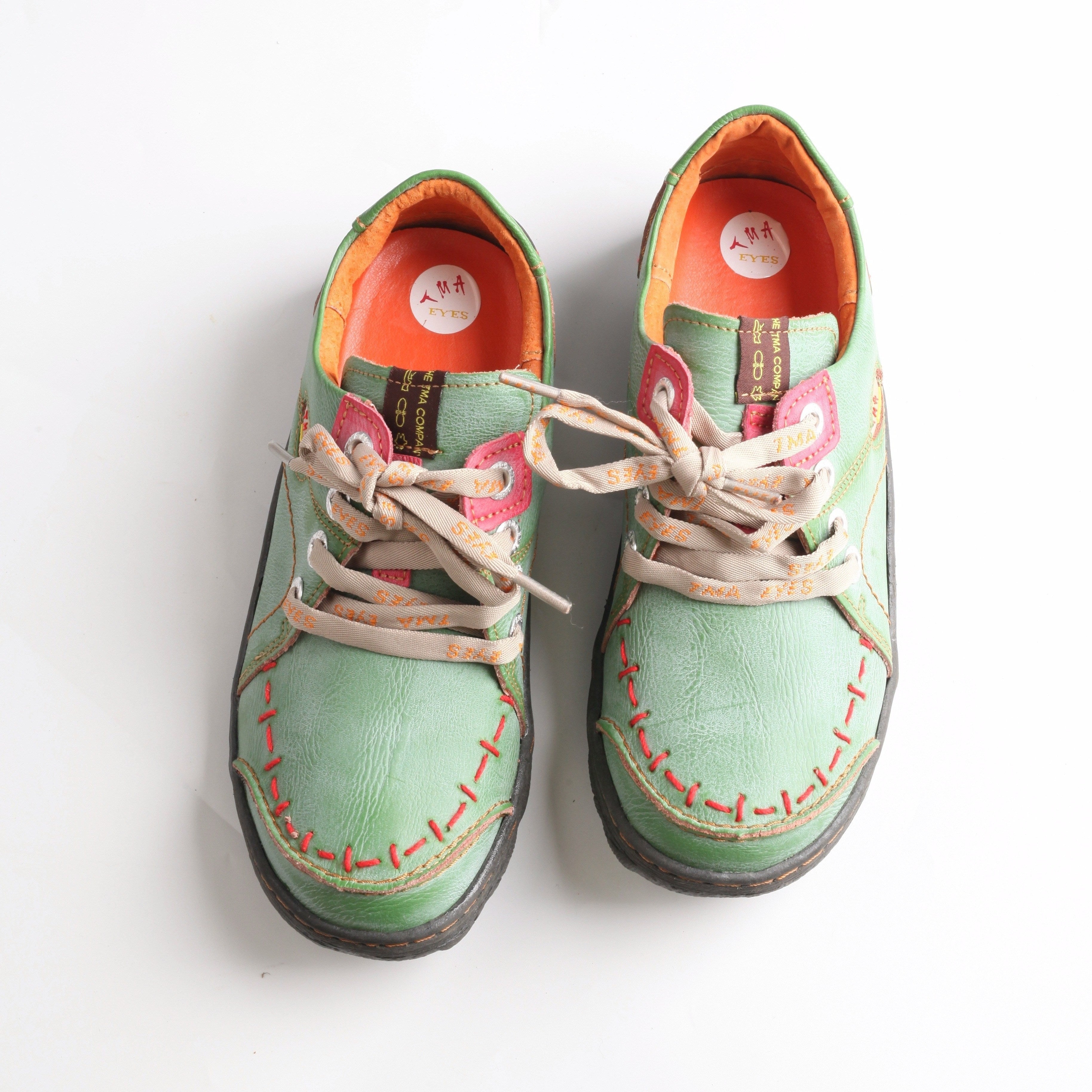 Women's Flat Shoes Spring Comfortable Low Top White Blue Nature-Inspired Patterns Casual