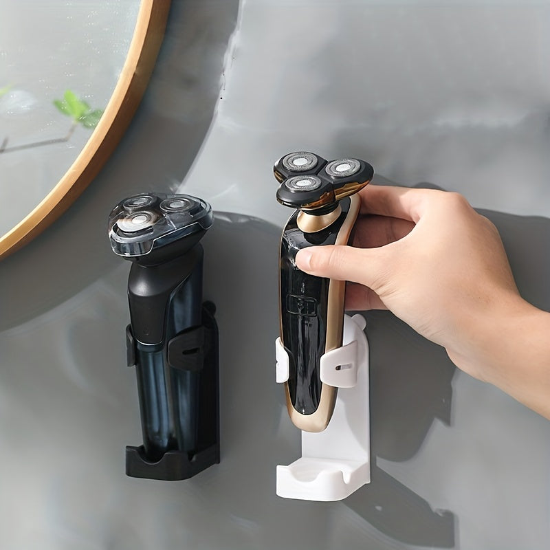 Настенный держатель для бритвы и зубной щетки, полка для хранения, черный, органайзер для ванной