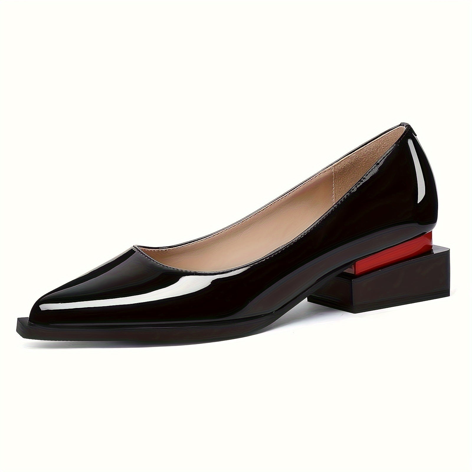 Black Pointed Flats Slip-On All-Season Women’s Man Made Materials