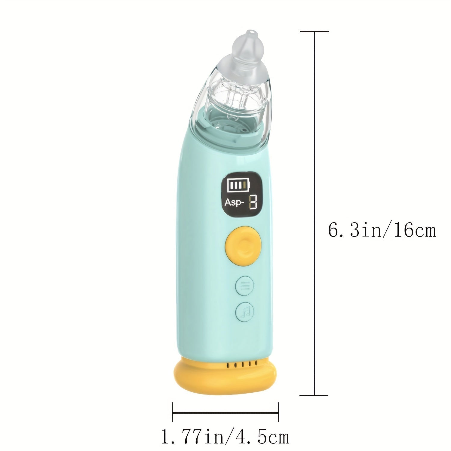 Electric Nose Sucker for Babies with Music Light, 3 Silicone Tips, Adjustable Suction