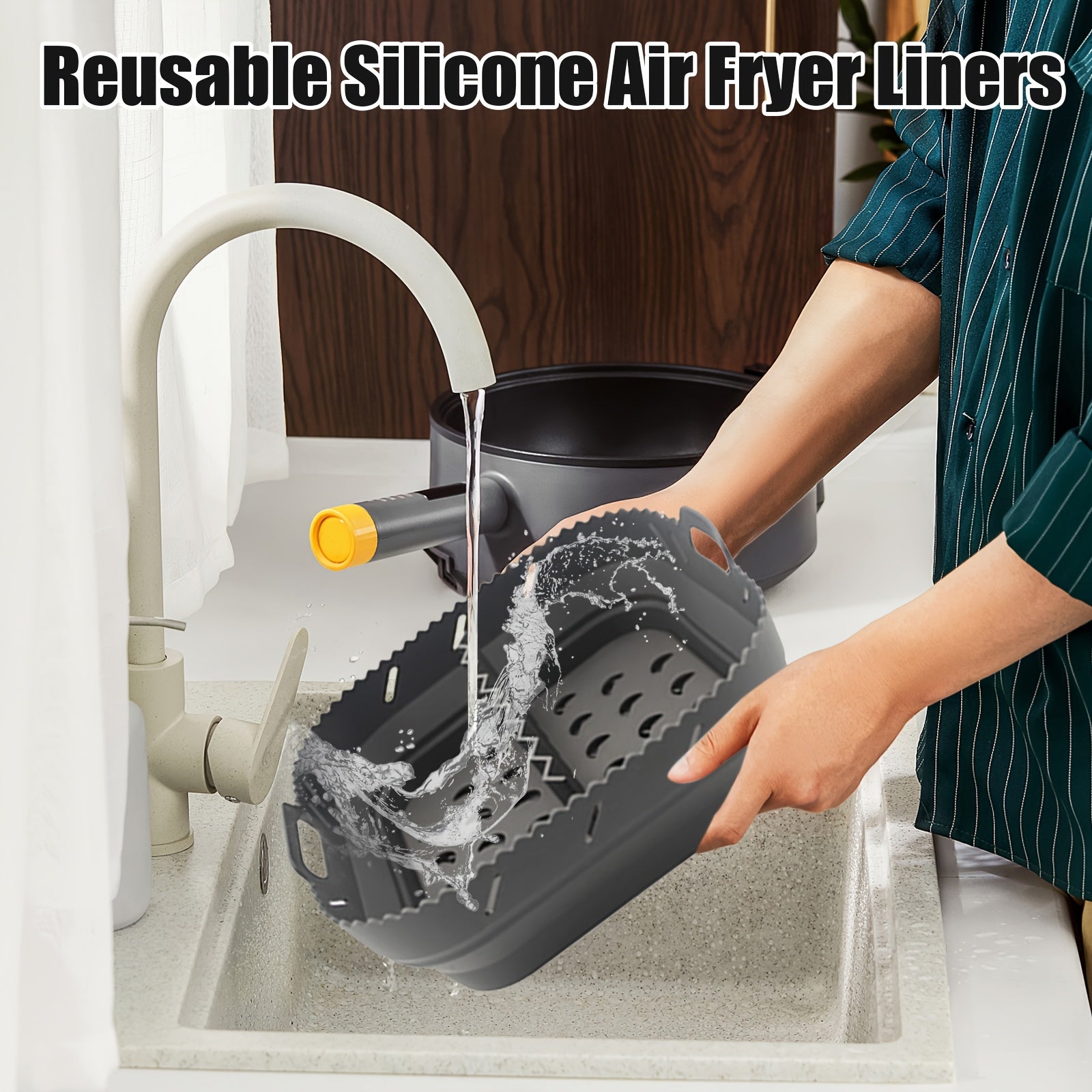 8.5 dyuymli silikon pishirish matosi, yopishqoq bo'lmagan, yuqori haroratga chidamli, oson tozalanadigan oshxona pishirish uchun