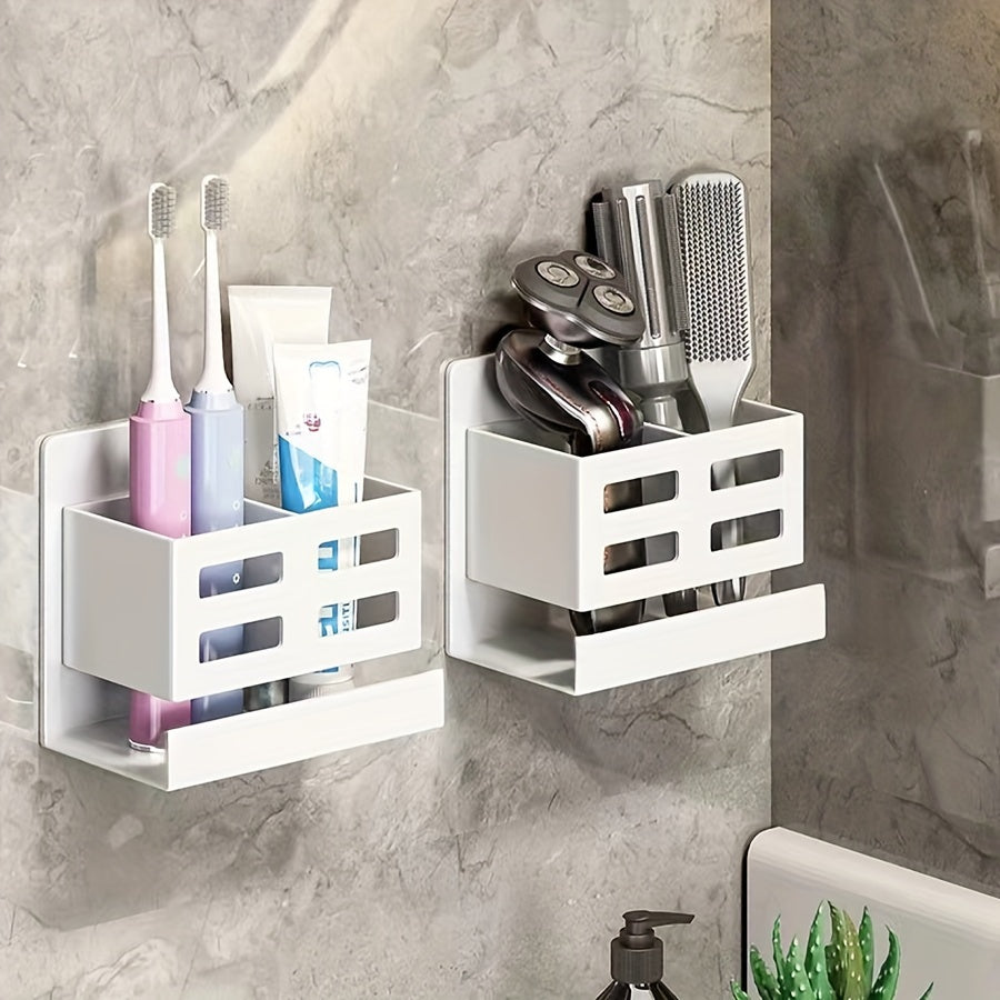 Wall-Mounted Storage Rack Self-Adhesive Organizer for Bathroom Kitchen Shower