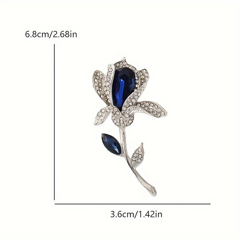 Elegant Crystal Brooch with Lily Design for Women