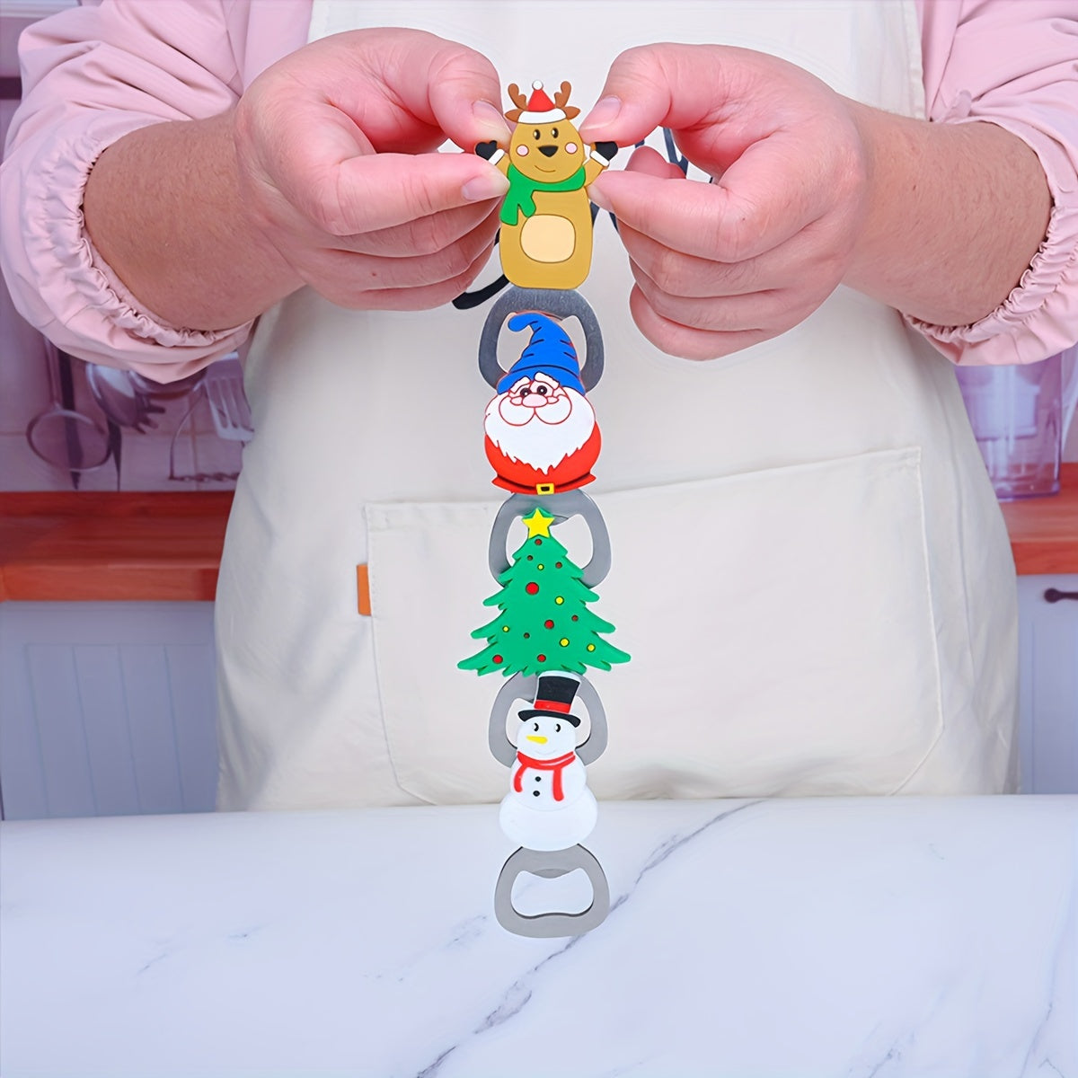 Festive Stainless Steel Christmas Bottle Openers with Santa Reindeer Tree Eagle Designs for Kitchen and Party