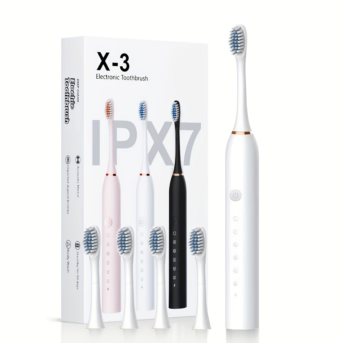 Qayta to'ldiriladigan Sonic Elektr Toothbrush Yumshoq Qovurg'a To'liq Avtomatik Tish Tozalovchi