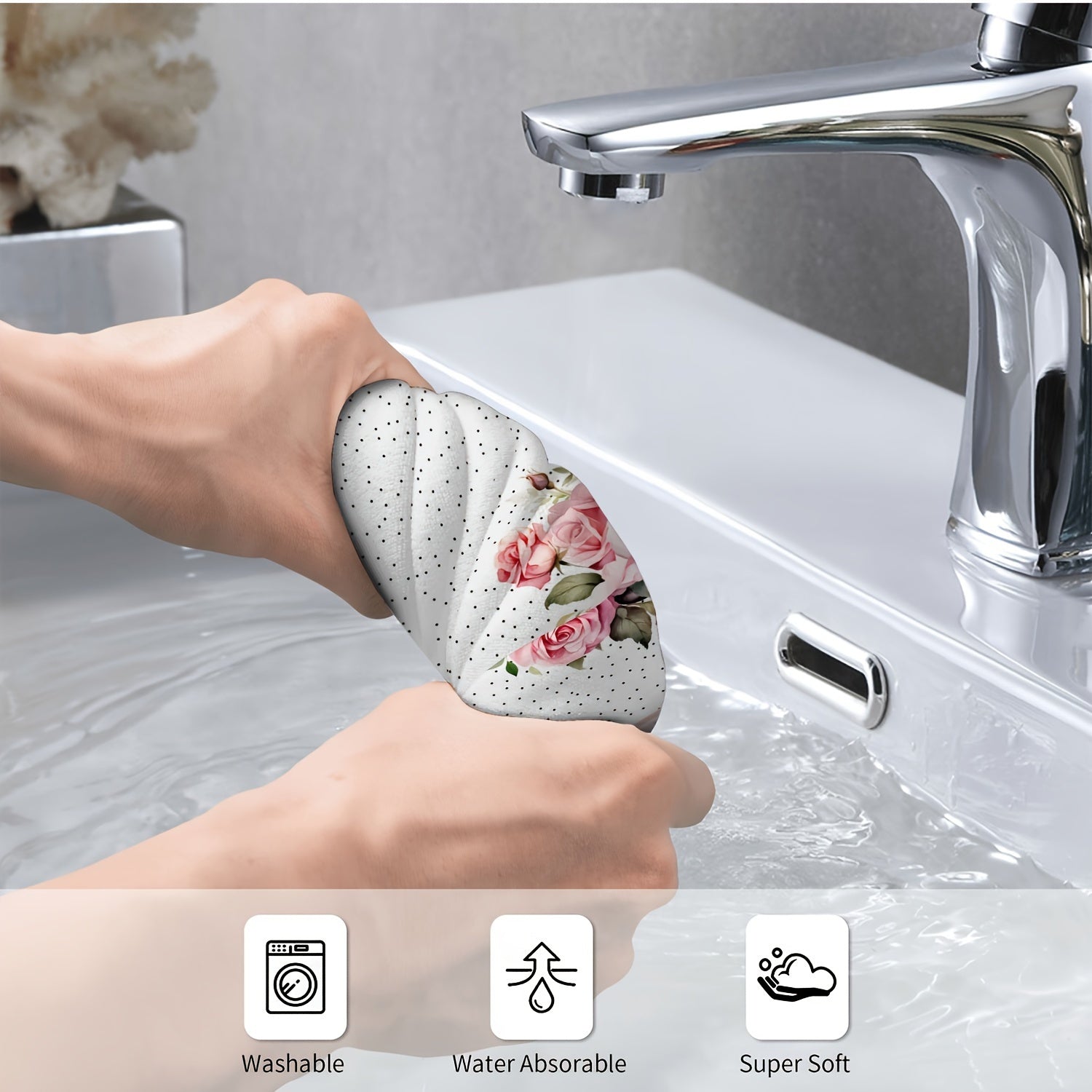 Набор из 2 кухонных полотенец, высоко впитывающих, быстро сохнущих, с мультяшным дизайном