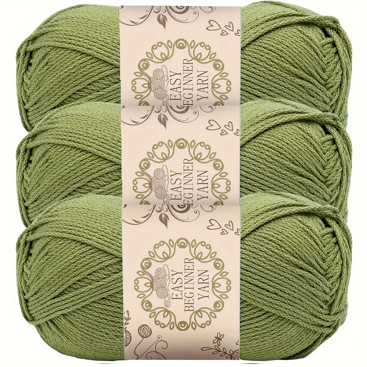 3-Piece Soft Acrylic Yarn for Crochet and Knitting 50g Hand-Dyed 4-Ply