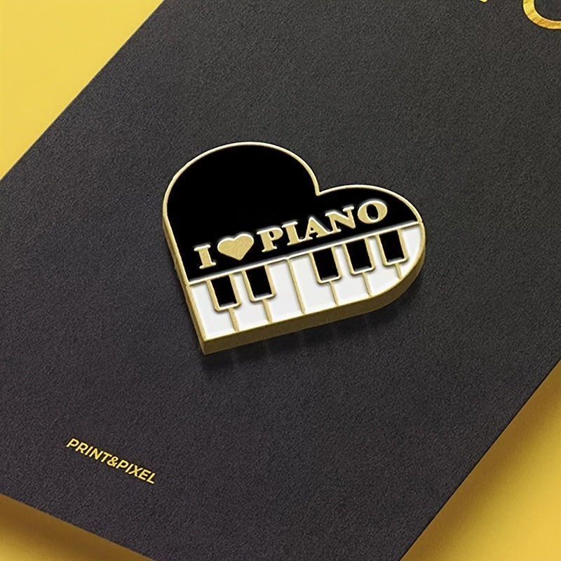 Heart-Shaped Enamel Pin Brooch for Music Lovers Gift Decorative Accessory