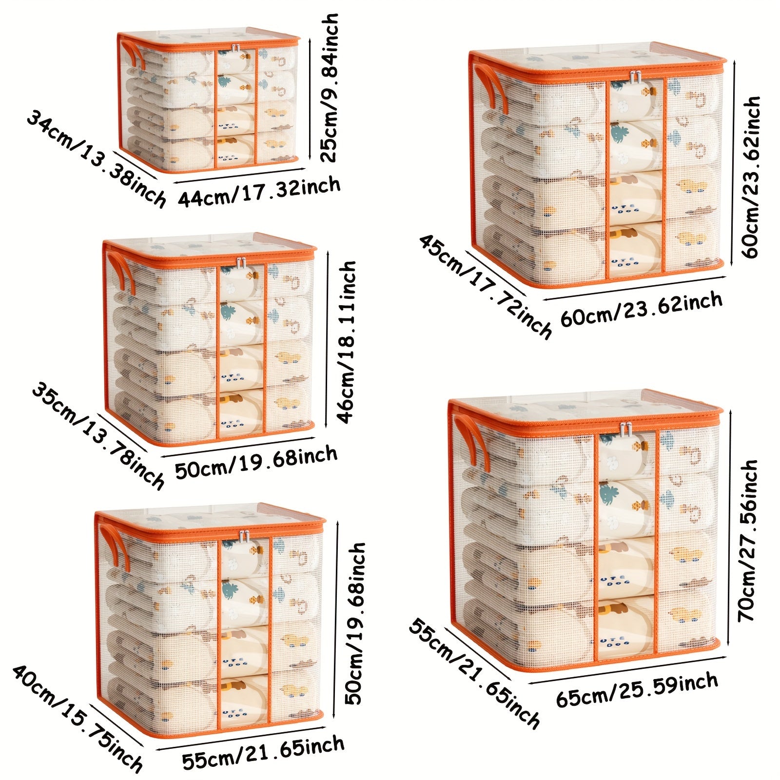 Durable PVC Storage Bag with Handles and Zipper for Clothing Toys and Laundry