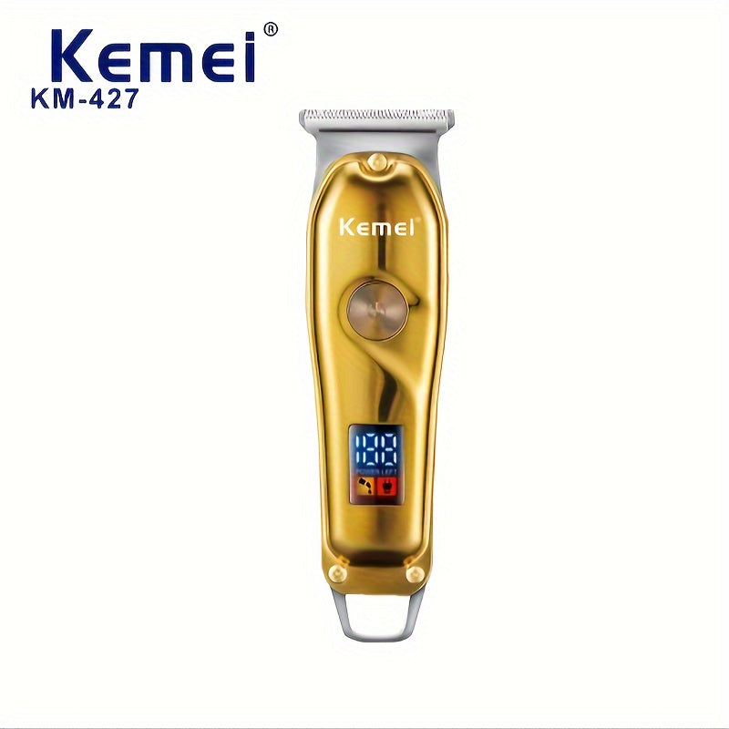 Electric Hair Trimmer with LED Display USB Rechargeable Cordless Clipper for Men Adjustable Blades