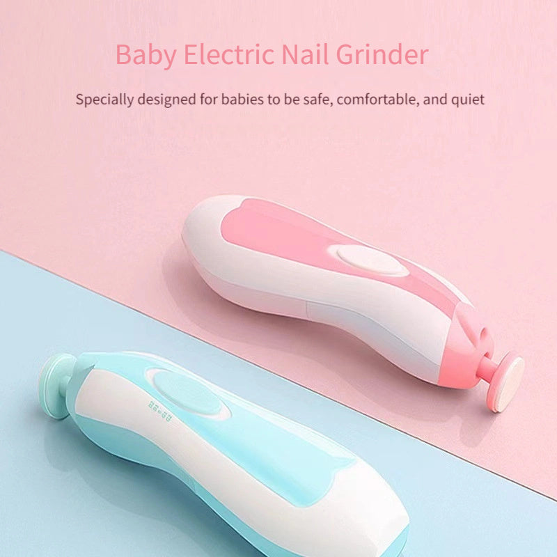 6-in-1 Nail Care Kit for Kids Pink Blue Electric Grinder Clippers Manicure Set