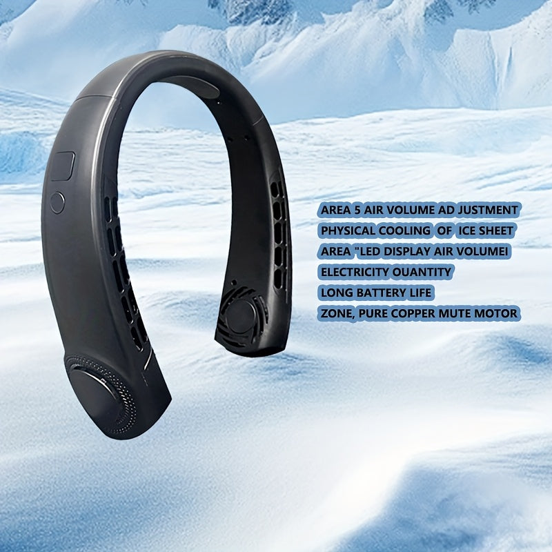 Bladeless Portable Neck Fan 360° Rotatable Airflow USB Rechargeable