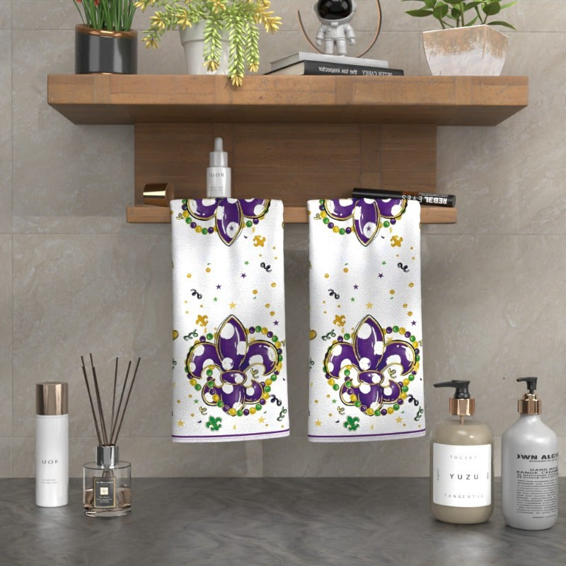 Два кухонных полотенца размером 45,72*66,04 см с дизайном цветочного карнавала в стиле Мардий Гра. Эти декоративные полотенца идеально подходят для дома, вечеринок и праздничных торжеств. Они станут уникальным подарком для любителей Мардий Гра.