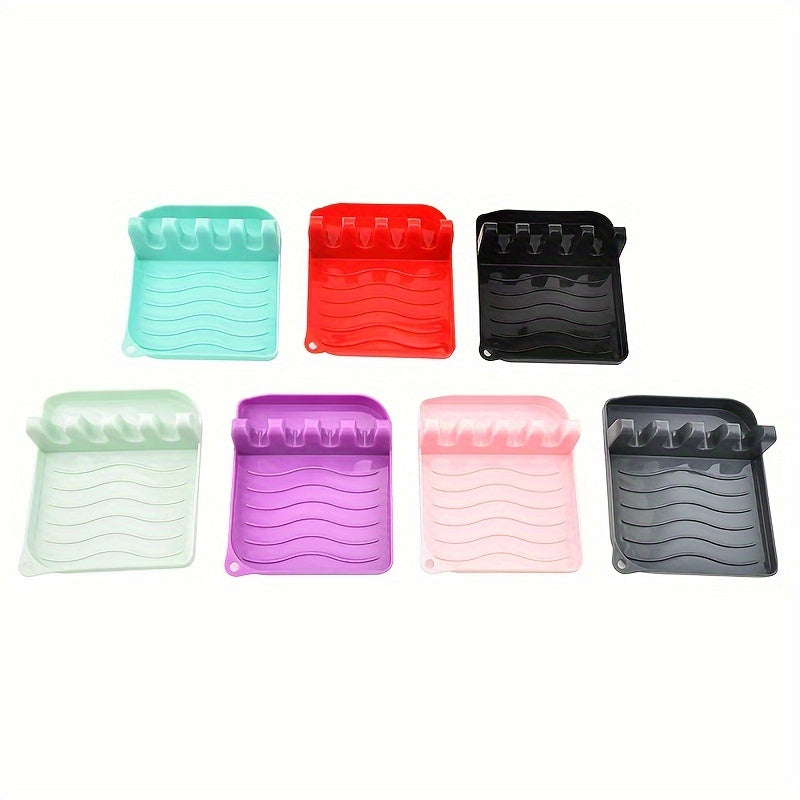 Porta utensilios de cocina con bandeja de goteo, plástico, organizador compacto para cucharas y espátulas