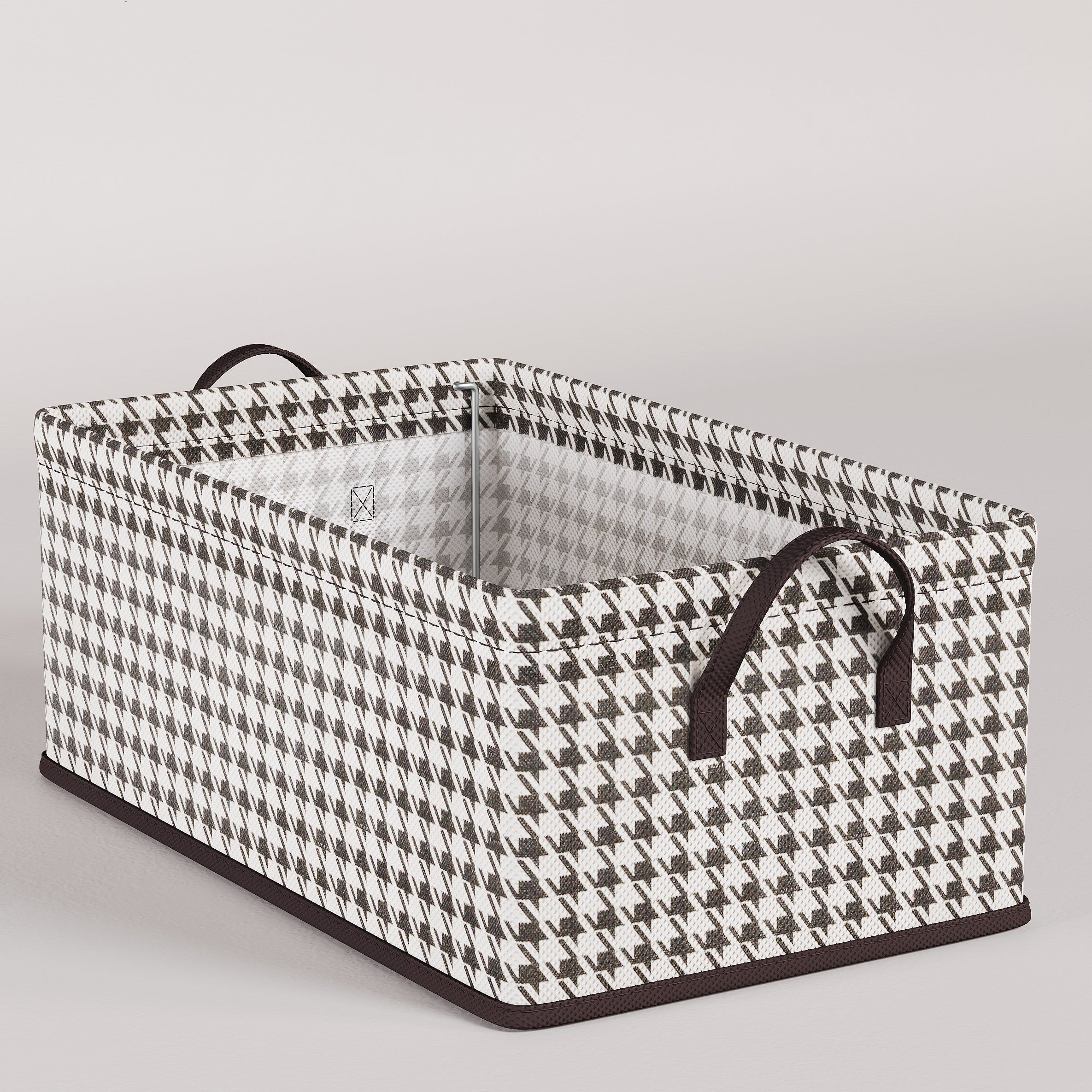 Foldable Storage Basket with Handles Geometric Non-Woven Fabric for Bedroom Living Room Laundry