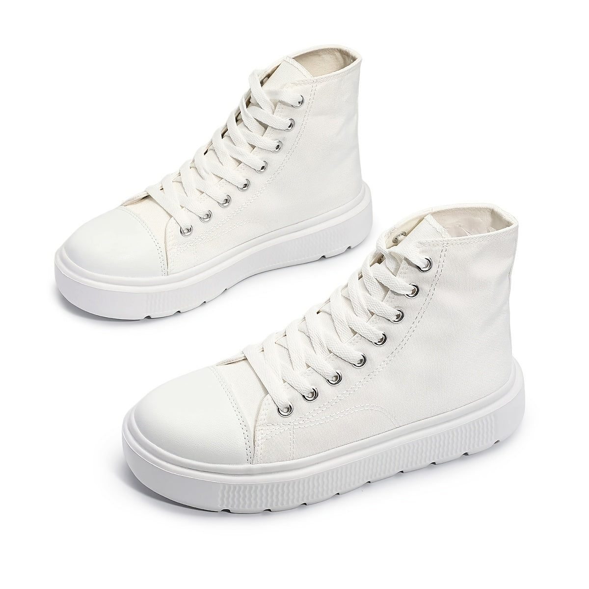 Women's High Top Shoes Thick Sole Casual Lace-Up Platform Flats
