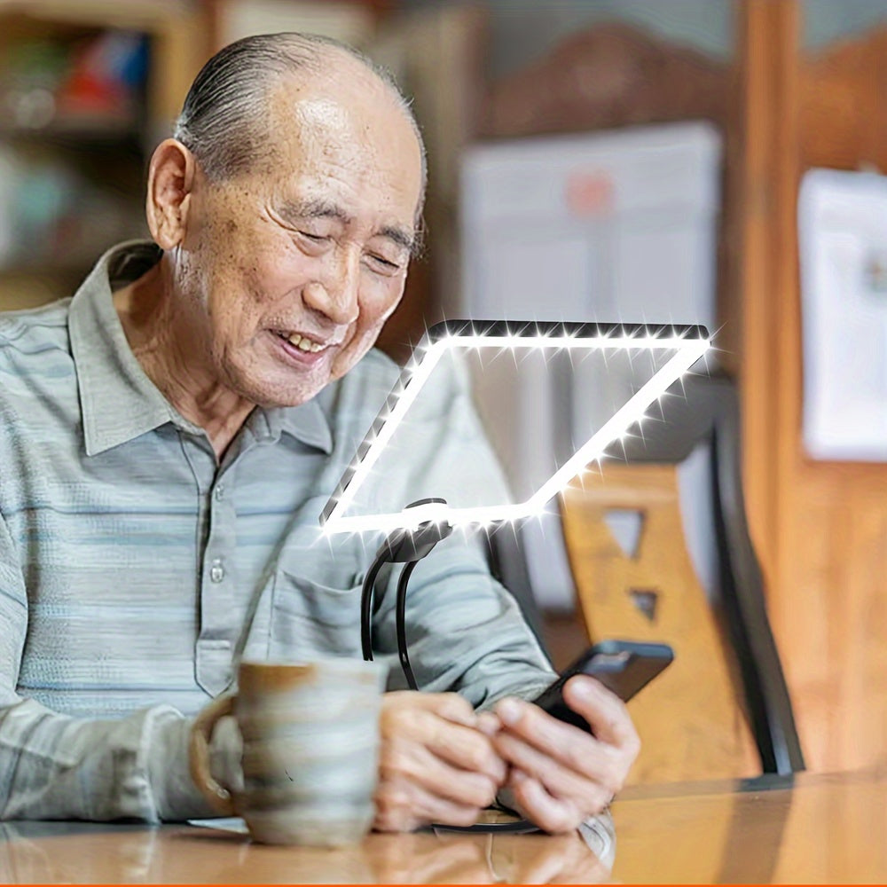 LED Magnifying Glass with Adjustable Brightness and 10000mAh Rechargeable Battery for Reading Sewing Crafts